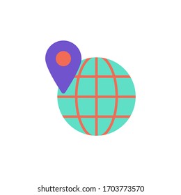 world location icon flat design vector illustration. isolated on white background