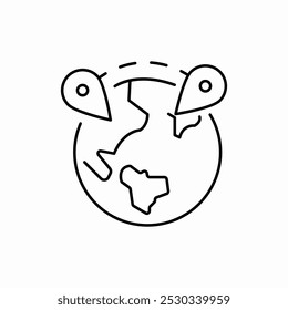 Vector de signo de icono de ubicación mundial