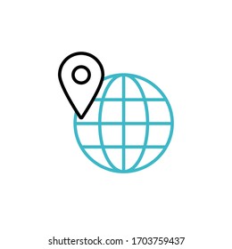 world location icon two color line design vector illustration. isolated on white background