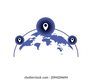 world location pin infographic isolated