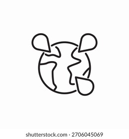 Vector de signo de icono de ubicaciones mundiales