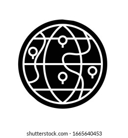 World locations line icon, concept sign, outline vector illustration, linear symbol.