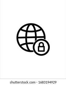 world lock flat icon,vector best flat world lock icon.