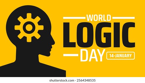 World logic day background banner or poster design template. observed every year in January. Holiday concept. Use to any Template, card, poster, placard, template.