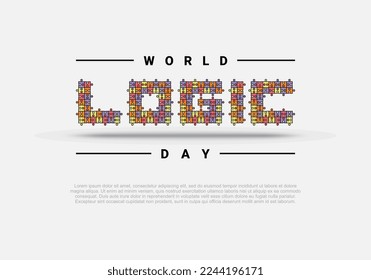 World logic day banner poster isolated on white background celebrated on January 14.