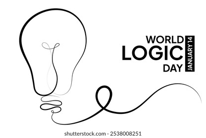 World logic day. Greeting card design, poster template. January 14. Holiday concept
