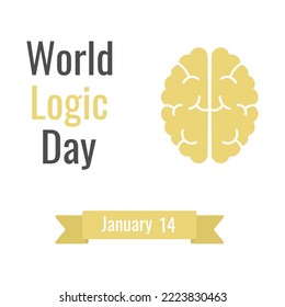 Día Mundial de la Lógica. 14 de enero. Ilustración del vector