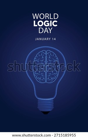 World Logic Day poster with glowing brain bulb symbolizing reasoning intelligence