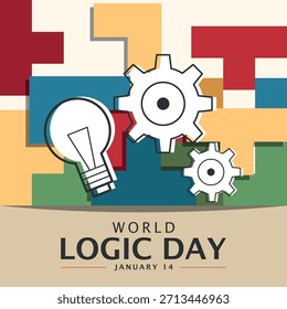 Afiche del Día Mundial de la Lógica. Pensamiento racional para resolver problemas