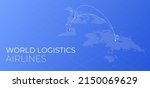 World logistic delivery concept. Global export and import airlinnes. Smart airplane tracking. Ecommerce trade service infographic.