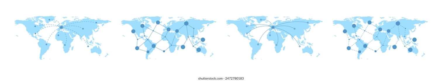 Logística mundial. Concepto de logística aérea global. Ilustración vectorial.