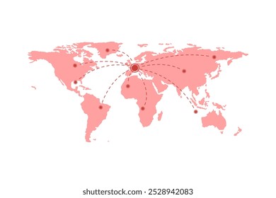 Logística mundial. Conceito de logística aérea global. Ilustração vetorial.