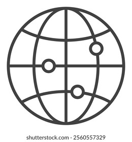 World Logistics vector Earth Globe concept icon or sign in thin line style