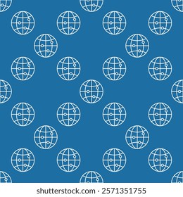 World Logistics vector Earth Globe concept seamless pattern in thin line style