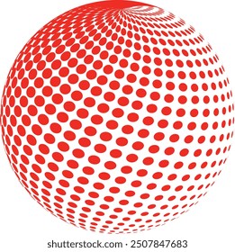 Logotipo del mundo por color rojo del punto
