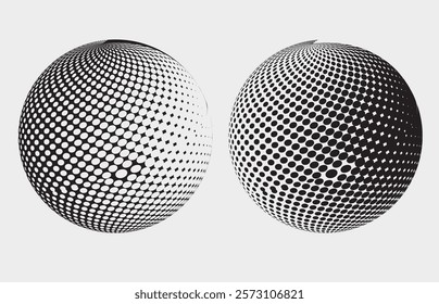 World logo by dot-3 halftone screen