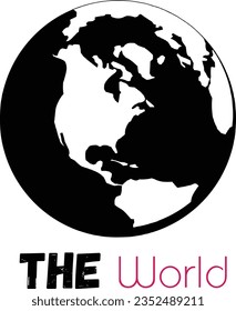 El diseño del logo mundial sobre fondo blanco