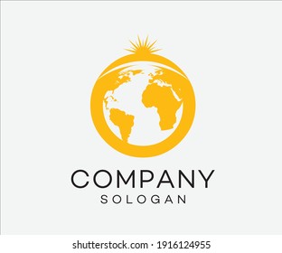 World Logo Design Sun Shine Logo Design