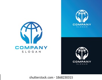 World logo design-world hand logo design-global vector logo design 