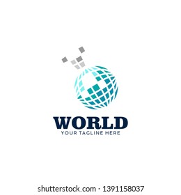 World Logo Icon Design Vector Illustration