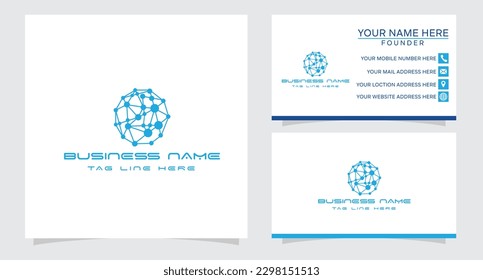 World logo with modern technology concept Premium Vector
