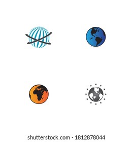 Diseño de imagen vectorial de plantilla de logotipo mundial