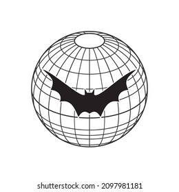 world logo vector with bat