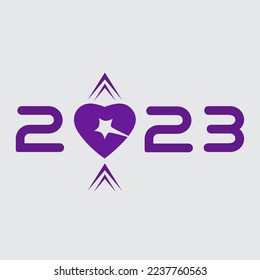 World Love day 2023 Happy new year vector design. Christmas and New Year background 2023
