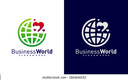 World Love logo vector template, Creative world logo design concepts