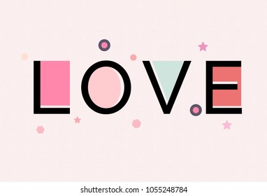 World Love on pink patterned background