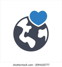 World love vector icon symbol design