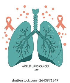 World Lung Cancer Awareness Day Illustration Set: Promoting Understanding and Support