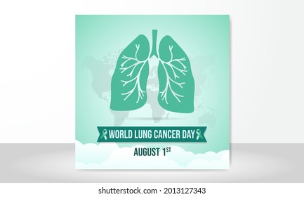 World Lung Cancer Day August First Background Design