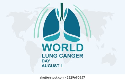 World Lung Cancer Day is August 1 vector illustration