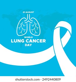 world lung cancer day, lung cancer day held on 01 august, world lung cancer day stock illustration, editable template. 