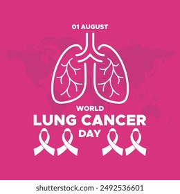 world lung cancer day, lung cancer day held on 01 august, world lung cancer day stock illustration, editable template. 