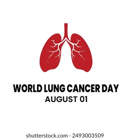 World Lung Cancer Day, Lungenkrebs-Tag am 01. August, World Lung Cancer Day Stock Illustration, Editable Vorlage. EPS-DATEI