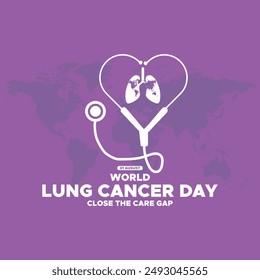 world lung cancer day, lung cancer day held on 01 august, world lung cancer day stock illustration, editable template. 