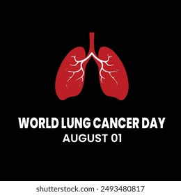 world lung cancer day, lung cancer day held on 01 august, world lung cancer day stock illustration, editable template. EPS FILE.