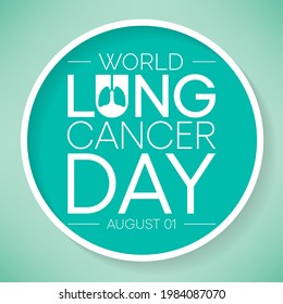World Lung Cancer day is observed every year on August 1st, it is cancer that starts in the lungs. When a person has cancer, they have abnormal cells that cluster together to form a tumor. Vector art