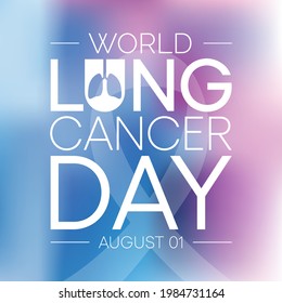 World Lung Cancer day is observed every year on August 1st, it is cancer that starts in the lungs. When a person has cancer, they have abnormal cells that cluster together to form a tumor. Vector art