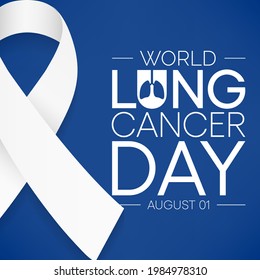 World Lung Cancer day is observed every year on August 1st, it is cancer that starts in the lungs. When a person has cancer, they have abnormal cells that cluster together to form a tumor. Vector art