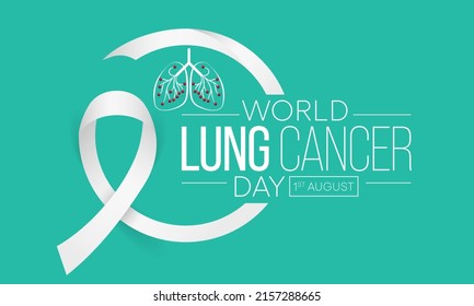 World Lung Cancer day is observed every year on August 1st, it is cancer that starts in the lungs. When a person has cancer, they have abnormal cells that cluster together to form a tumor. Vector art