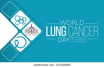 World Lung Cancer day is observed every year on August 1st, it is cancer that starts in the lungs. When a person has cancer, they have abnormal cells that cluster together to form a tumor. Vector art