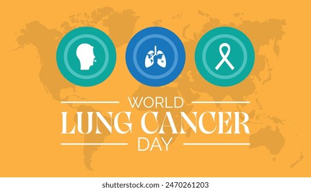 World Lung Cancer Day is observed every year on August.banner design template Vector illustration background design.
