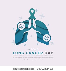 World Lung Cancer Day Paper cut style Vector Design Illustration for Background, Poster, Banner, Advertising, Greeting Card
