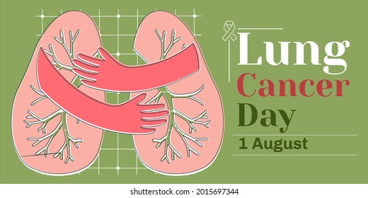 World Lung Cancer Day - Vector Design of Cancer Awareness Concept