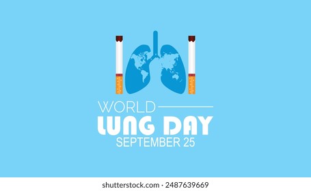 World Lung Day is observed every year on September. banner design template Vector illustration background design.