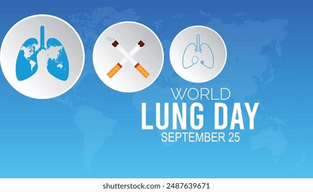 World Lung Day is observed every year on September. banner design template Vector illustration background design.