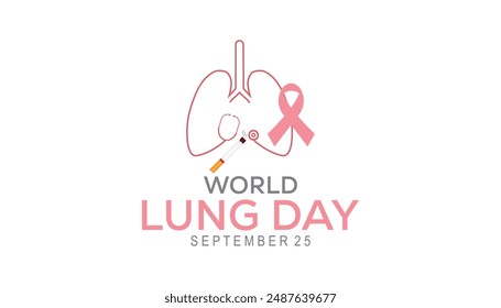 World Lung Day is observed every year on September. banner design template Vector illustration background design.